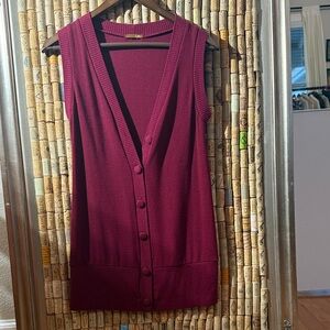 Ya Los Angeles Burgundy V-Neck Sweater Vest